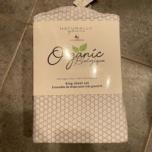 New season Organic Classic 100% Organic Cotton Sheet Set - King, White-Grey